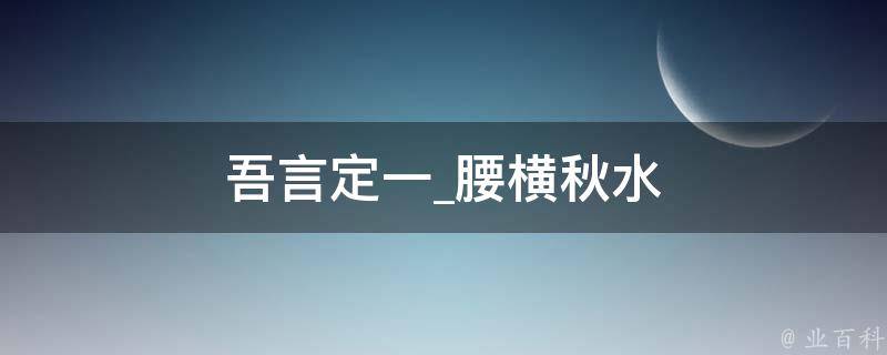 吾言定一