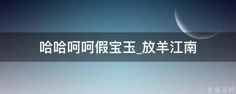 哈哈呵呵假宝玉