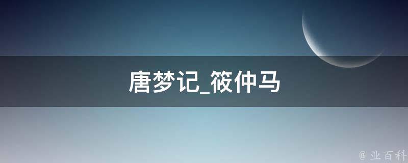 唐梦记