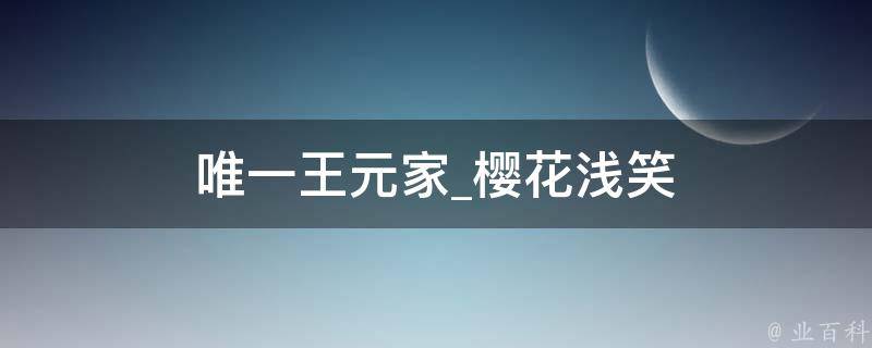 唯一王元家