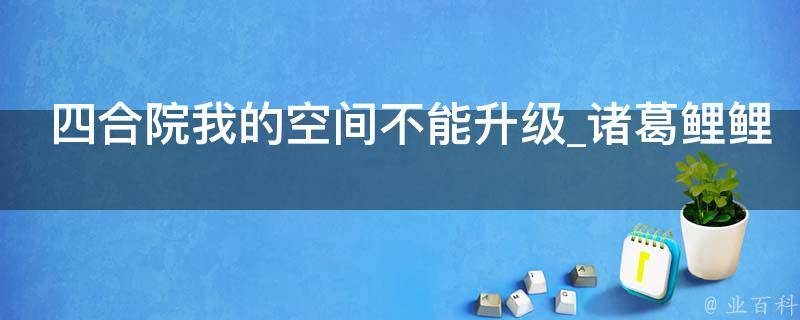 四合院我的空间不能升级