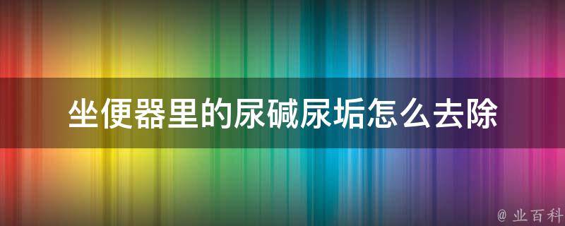 坐便器里的尿碱尿垢怎么去除