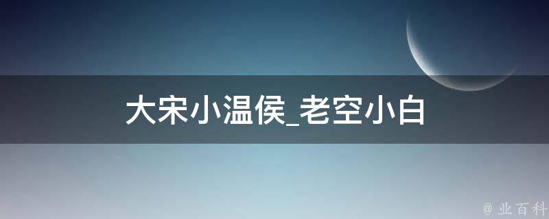 大宋小温侯