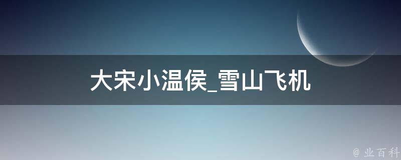 大宋小温侯