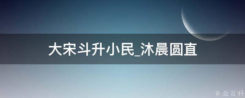 大宋斗升小民