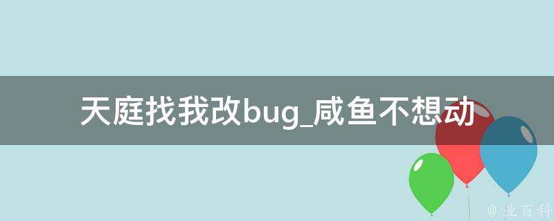 天庭找我改bug