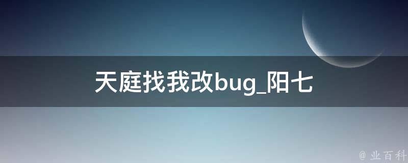 天庭找我改bug