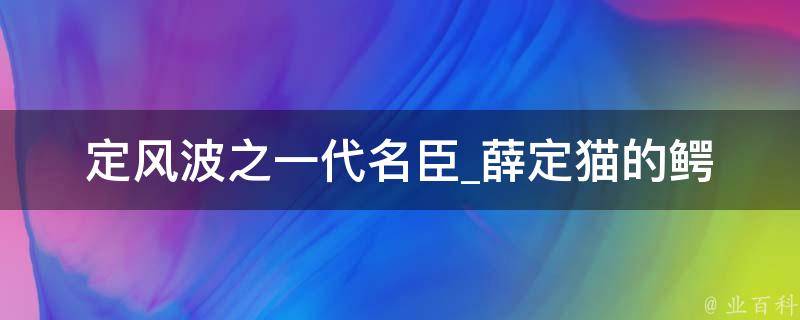 定风波之一代名臣