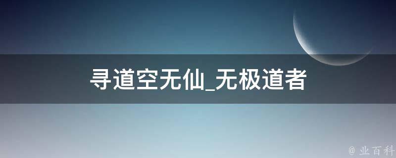 寻道空无仙