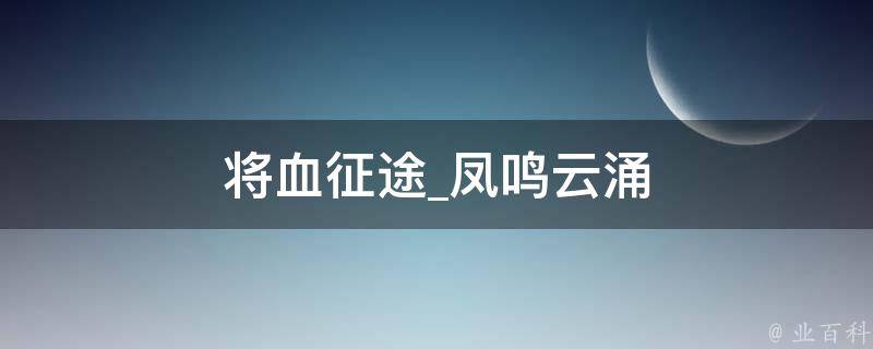 将血征途