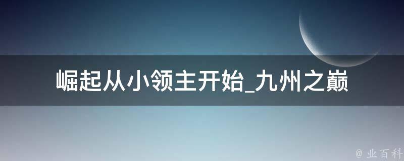 崛起从小领主开始