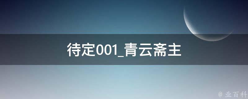 待定001