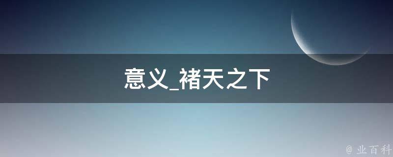 意义