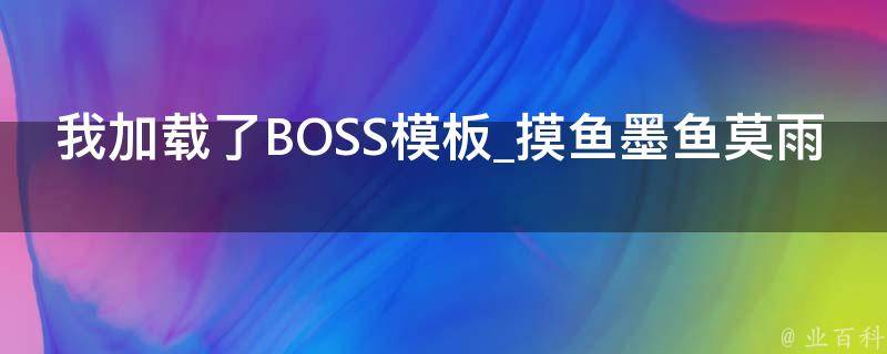 我加载了BOSS模板