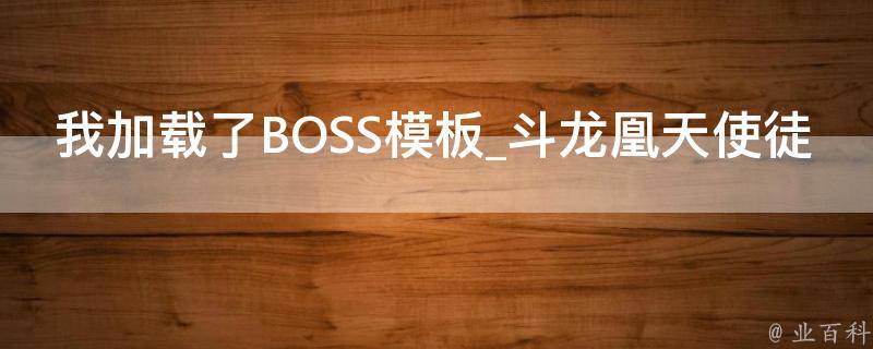 我加载了BOSS模板