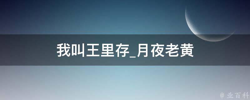 我叫王里存