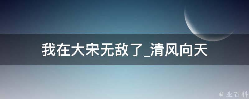 我在大宋无敌了