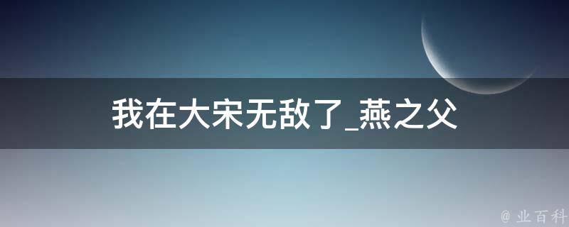 我在大宋无敌了