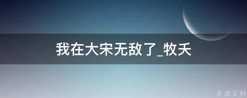 我在大宋无敌了