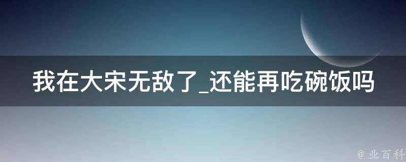 我在大宋无敌了