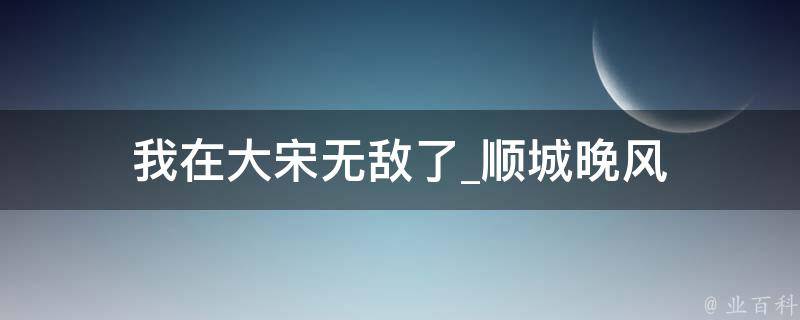 我在大宋无敌了