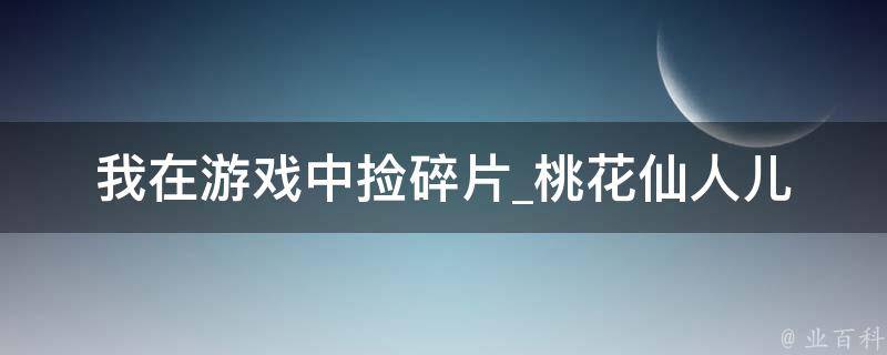 我在游戏中捡碎片