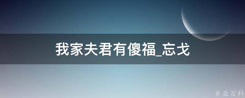 我家夫君有傻福