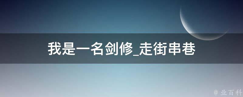 我是一名剑修