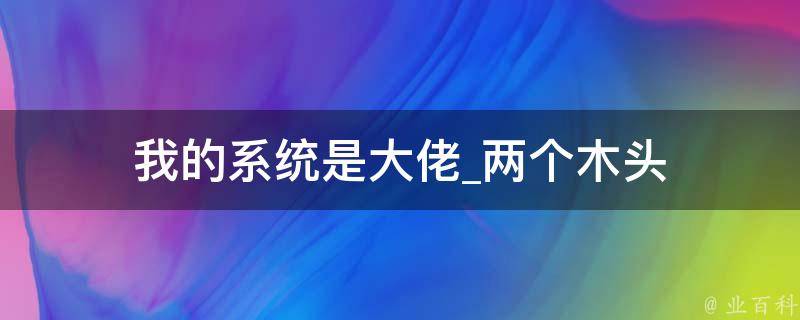 我的系统是大佬