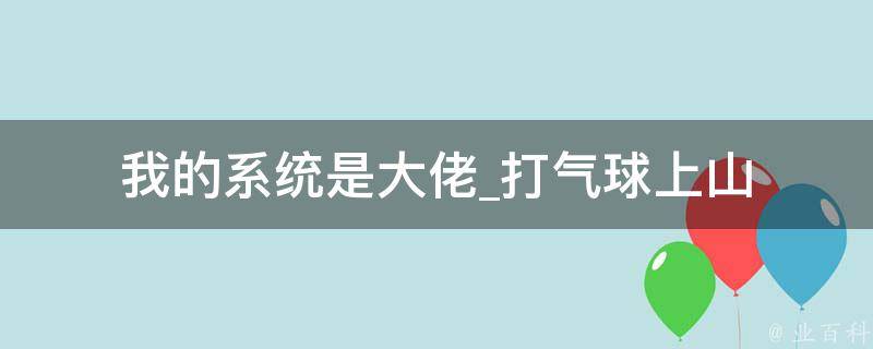 我的系统是大佬