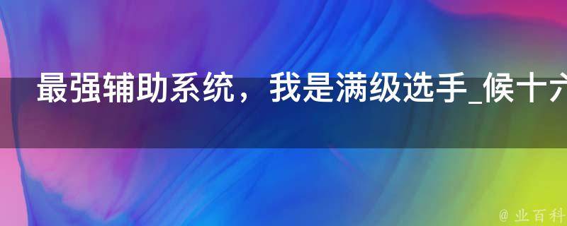 最强辅助系统，我是满级选手