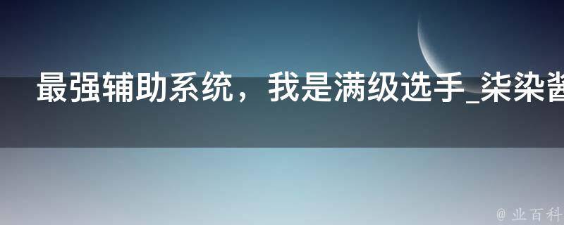 最强辅助系统，我是满级选手