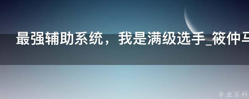 最强辅助系统，我是满级选手