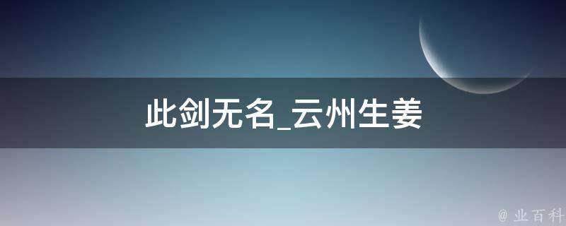 此剑无名