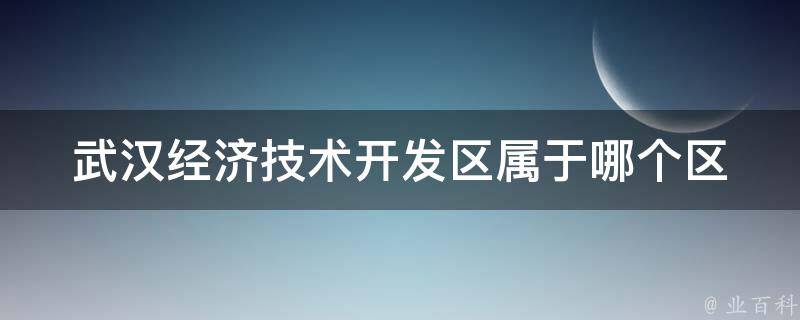 武汉经济技术开发区属于哪个区 业百科