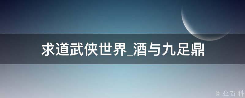 求道武侠世界