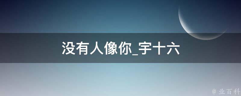 没有人像你