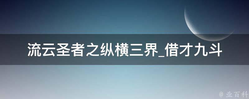 流云圣者之纵横三界