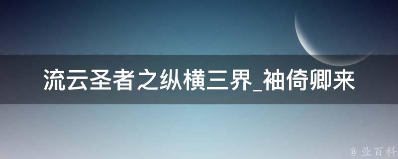 流云圣者之纵横三界