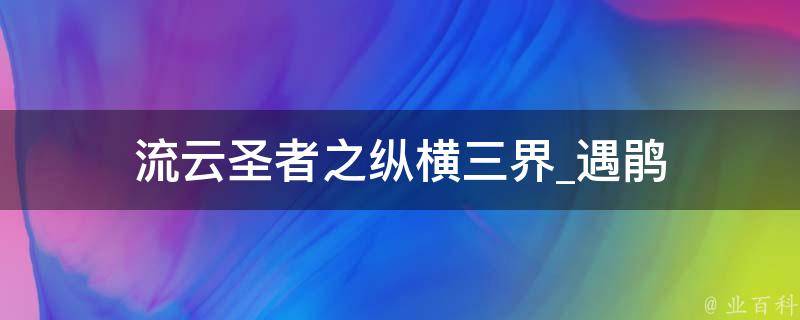 流云圣者之纵横三界