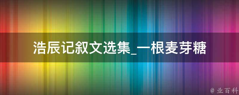 浩辰记叙文选集