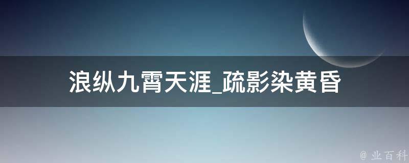 浪纵九霄天涯