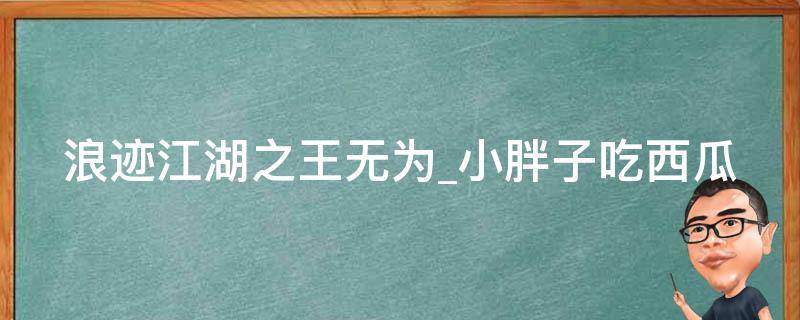 浪迹江湖之王无为