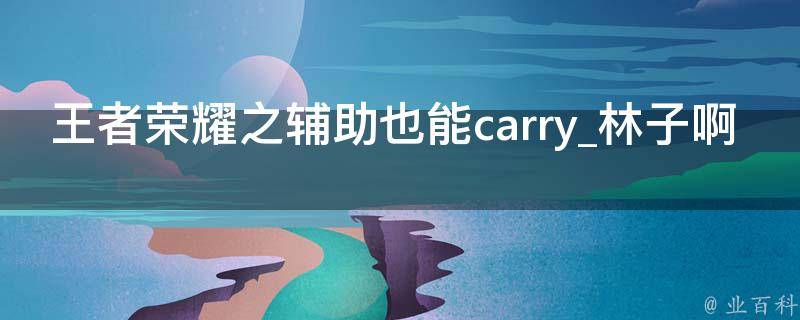 王者荣耀之辅助也能carry