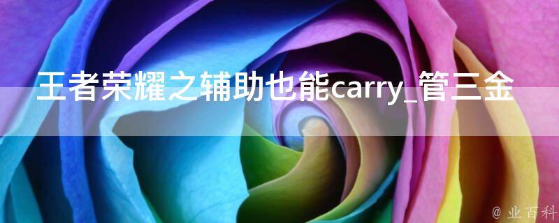 王者荣耀之辅助也能carry