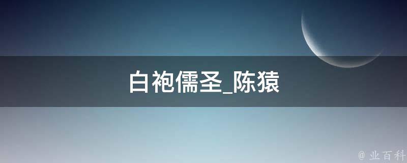 白袍儒圣