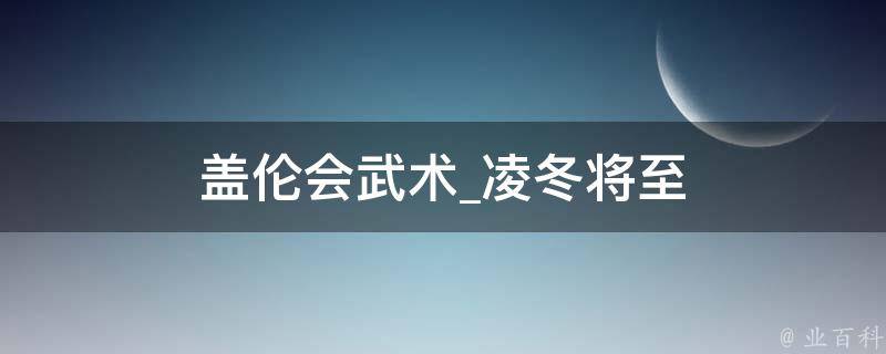 盖伦会武术