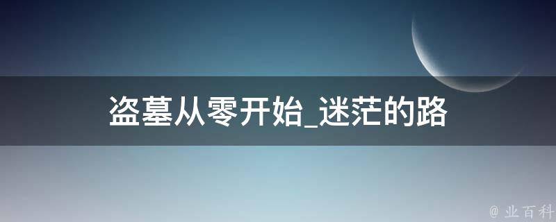 盗墓从零开始