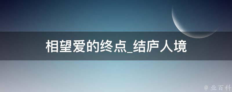 相望爱的终点