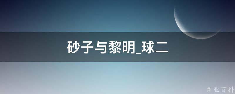 砂子与黎明